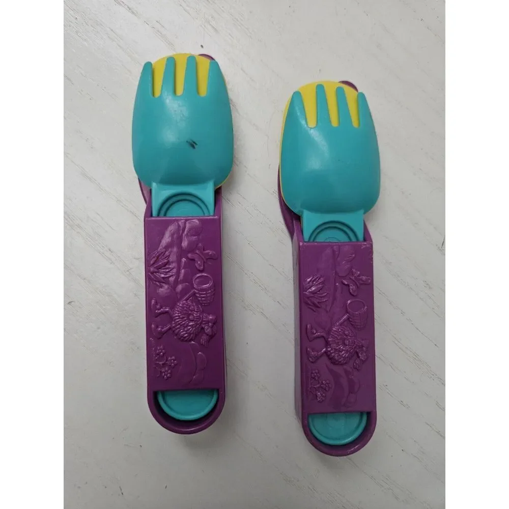 Vintage 1989 McDonalds Camp McDonald Land Fork‎ Knife Spoon Set 3 Pc